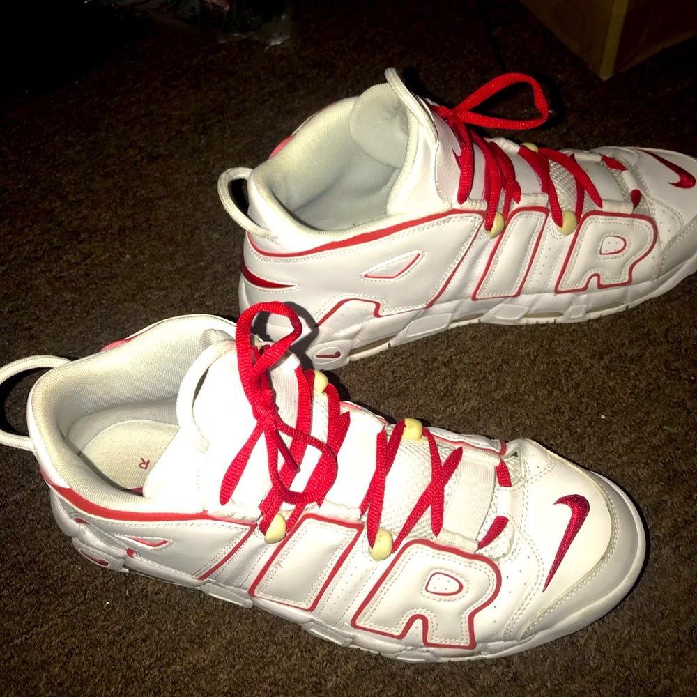 Nike air uptempo    Red and white.  Size 13